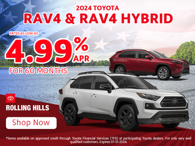 New 2024 Toyota RAV4 & Hybrid - 4.99% APR for 60 Months!